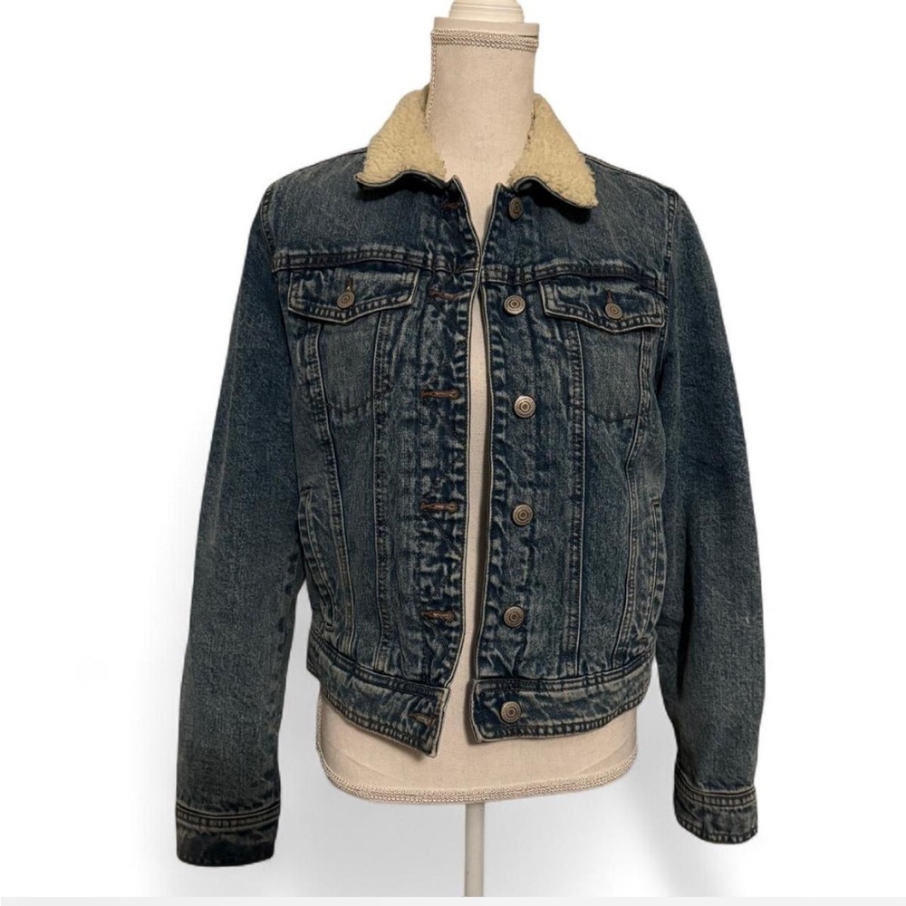 Vintage Aeropostale Denim Jacket with Sherpa Collar and Lining